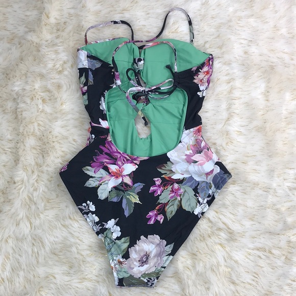 Becca Spring Fling 1Piece Swimsuit in Black Multi - Picture 4 of 8